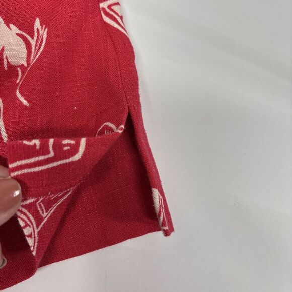 Paper Heart Tequila Mini Spicy Red Linen Blend Dress XS Cocktail Print Pockets - Picture 11 of 12